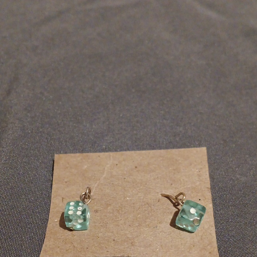 Blue Dice Earrings